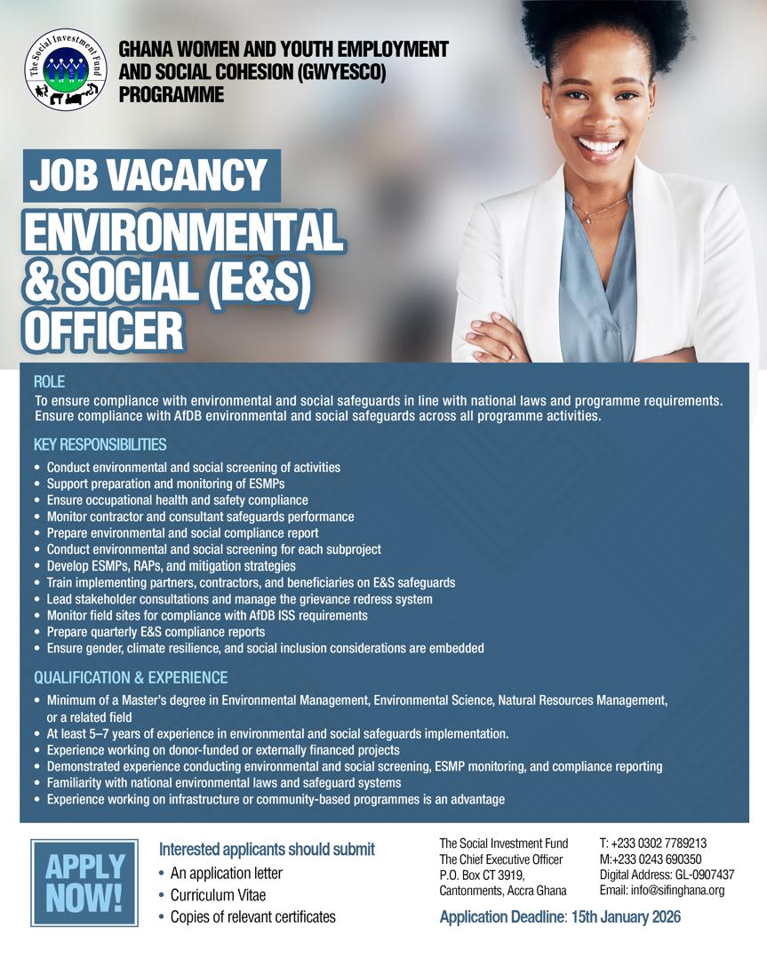 ENVIRONMENTAL & SOCIAL (E&S) OFFICER